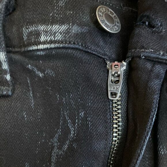 AGOLDE, Sophie Black Jeans, Bleach Distressing Skinny Jegging Stretch Women’s 24 - Picture 5 of 15